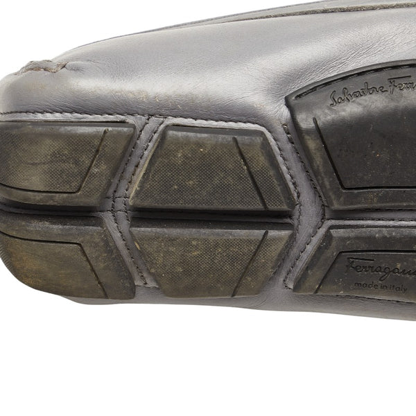 サルヴァトーレフェラガモ ガンチーニ PARIGI ビジネスシューズ ドライビングシューズ 31762 グレー レザー メンズ Salvatore Ferragamo 【中古】