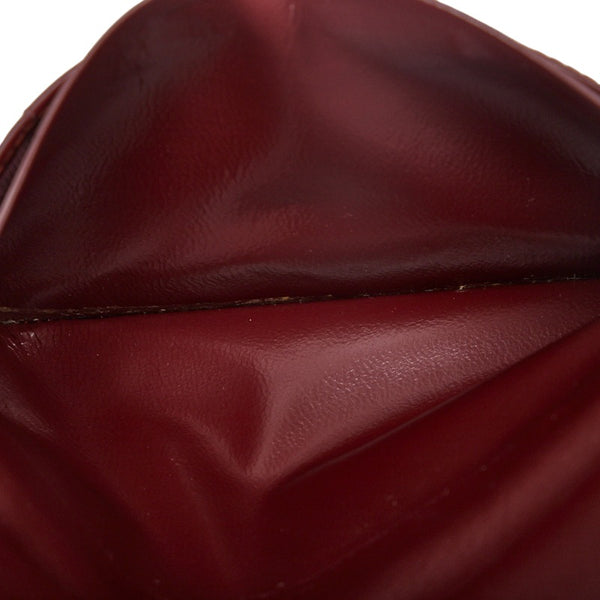 カルティエ マストライン 札入れ パスケース ワインレッド レザー レディース CARTIER 【中古】