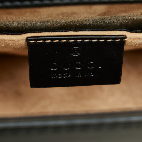 グッチ シェリーライン シルヴィ スモール 斜め掛け チェーン ショルダーバッグ  431666 ブラック レザー レディース GUCCI 【中古】