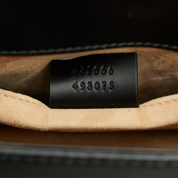 グッチ シェリーライン シルヴィ スモール 斜め掛け チェーン ショルダーバッグ  431666 ブラック レザー レディース GUCCI 【中古】