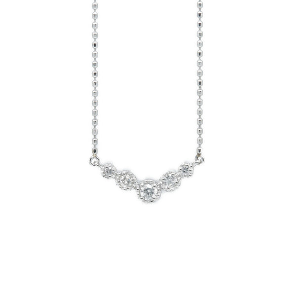 Pt900 プラチナ Pt850 プラチナ ダイヤ0.12ct ネックレス レディース 【中古】