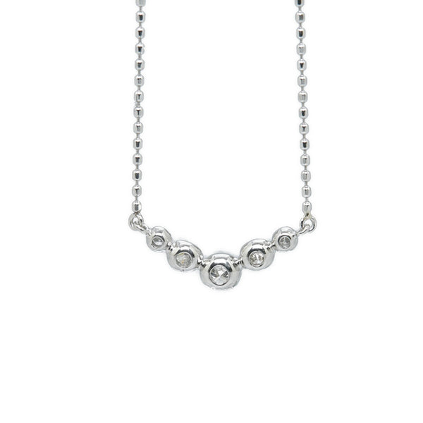 Pt900 プラチナ Pt850 プラチナ ダイヤ0.12ct ネックレス レディース 【中古】