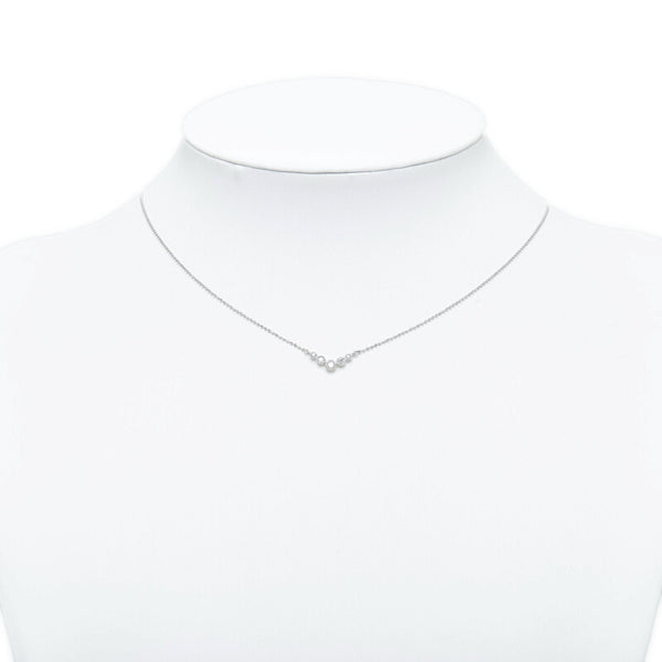 Pt900 プラチナ Pt850 プラチナ ダイヤ0.12ct ネックレス レディース 【中古】