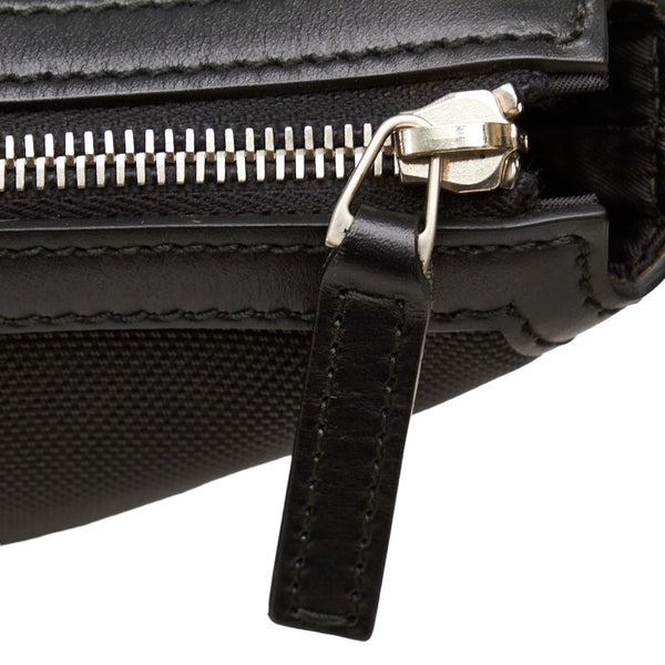 グッチ シェリーライン 斜め掛け ショルダーバッグ 387111 ブラック キャンバス レザー レディース GUCCI 【中古】