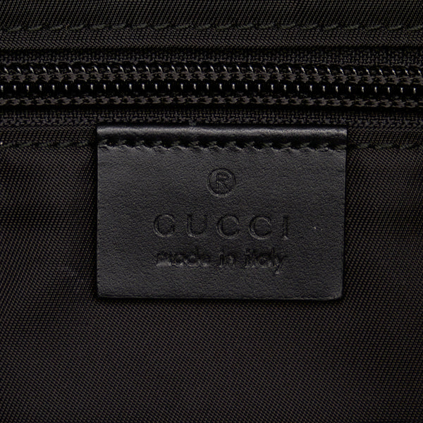 グッチ シェリーライン 斜め掛け ショルダーバッグ 387111 ブラック キャンバス レザー レディース GUCCI 【中古】