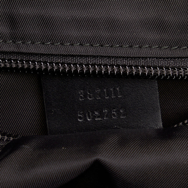 グッチ シェリーライン 斜め掛け ショルダーバッグ 387111 ブラック キャンバス レザー レディース GUCCI 【中古】