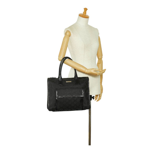グッチ ハンドバッグ 152283 ブラック ナイロン レザー レディース GUCCI 【中古】