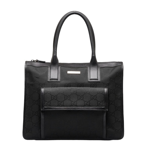 グッチ ハンドバッグ 152283 ブラック ナイロン レザー レディース GUCCI 【中古】