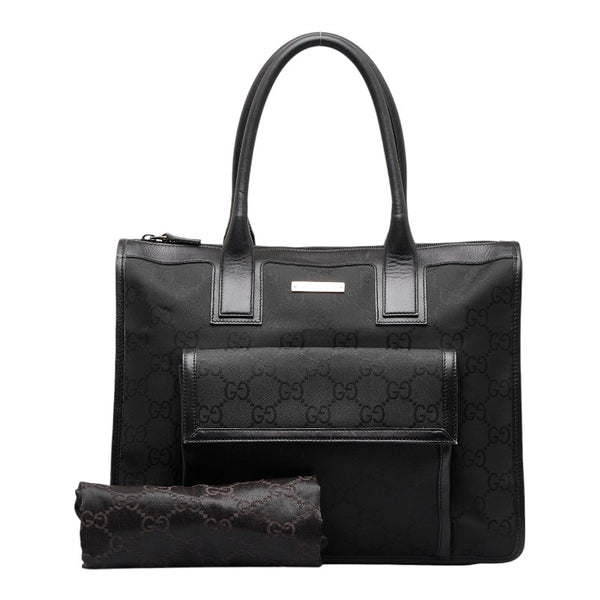 グッチ ハンドバッグ 152283 ブラック ナイロン レザー レディース GUCCI 【中古】