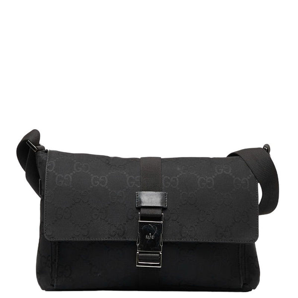 グッチ GGナイロン メッセンジャーバッグ 斜め掛け ショルダーバッグ 001 3726 ブラック ナイロン レディース GUCCI 【中古】