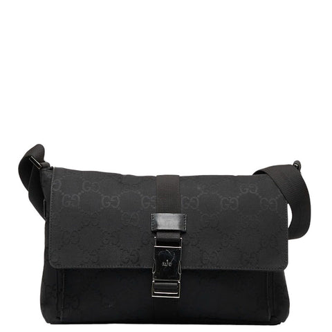 グッチ GGナイロン メッセンジャーバッグ 斜め掛け ショルダーバッグ 001 3726 ブラック ナイロン レディース GUCCI 【中古】