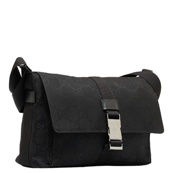 グッチ GGナイロン メッセンジャーバッグ 斜め掛け ショルダーバッグ 001 3726 ブラック ナイロン レディース GUCCI 【中古】