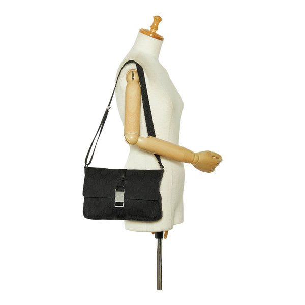 グッチ GGナイロン メッセンジャーバッグ 斜め掛け ショルダーバッグ 001 3726 ブラック ナイロン レディース GUCCI 【中古】