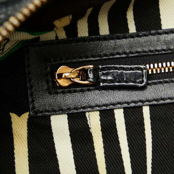 グッチ ホースビット バンブー ゴールド金具 ハンドバッグ ショルダーバッグ 159398 ブラック エナメル レディース GUCCI 【中古】