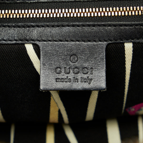 グッチ ホースビット バンブー ゴールド金具 ハンドバッグ ショルダーバッグ 159398 ブラック エナメル レディース GUCCI 【中古】