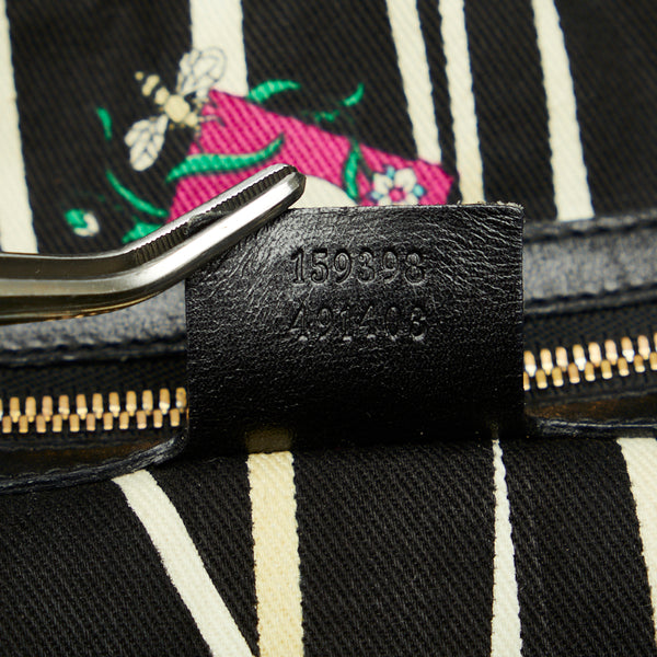 グッチ ホースビット バンブー ゴールド金具 ハンドバッグ ショルダーバッグ 159398 ブラック エナメル レディース GUCCI 【中古】