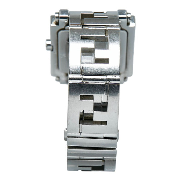 フェンディ FFロゴブレス 腕時計 6000G クオーツ ホワイト文字盤 ステンレススチール レディース FENDI 【中古】