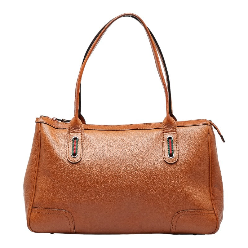 グッチ シェリーライン ハンドバッグ トートバッグ 293599 ブラウン レザー レディース GUCCI 【中古】