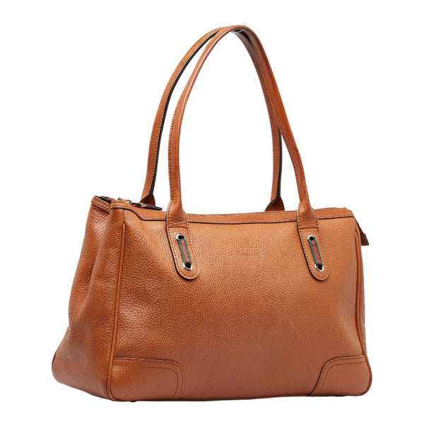 グッチ シェリーライン ハンドバッグ トートバッグ 293599 ブラウン レザー レディース GUCCI 【中古】