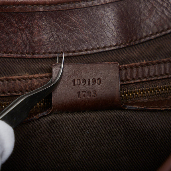 グッチ GGキャンバス ジャッキー ワンショルダーバッグ 109190 ベージュ ブラウン キャンバス レザー レディース GUCCI 【中古】