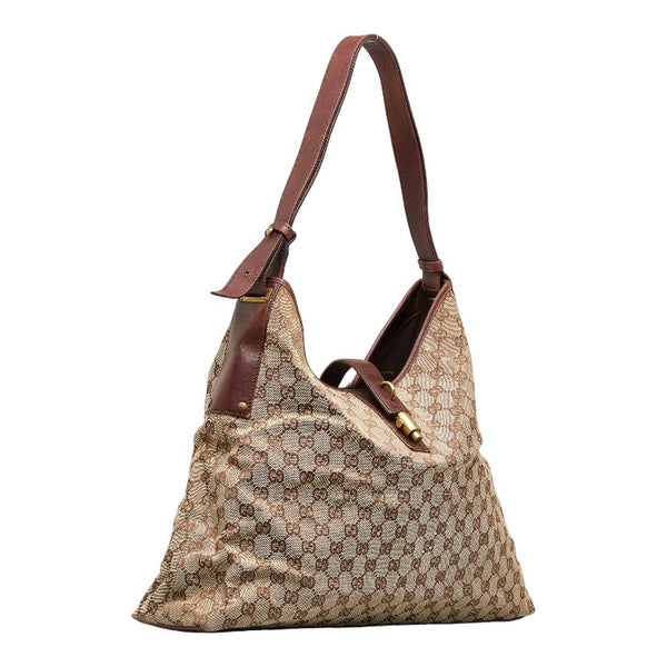 グッチ GGキャンバス ジャッキー ワンショルダーバッグ 109190 ベージュ ブラウン キャンバス レザー レディース GUCCI 【中古】