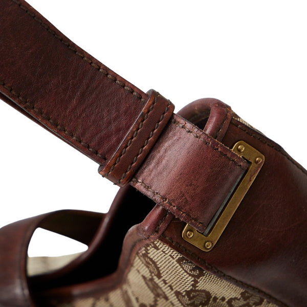 グッチ GGキャンバス ジャッキー ワンショルダーバッグ 109190 ベージュ ブラウン キャンバス レザー レディース GUCCI 【中古】