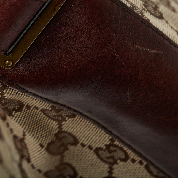 グッチ GGキャンバス ジャッキー ワンショルダーバッグ 109190 ベージュ ブラウン キャンバス レザー レディース GUCCI 【中古】