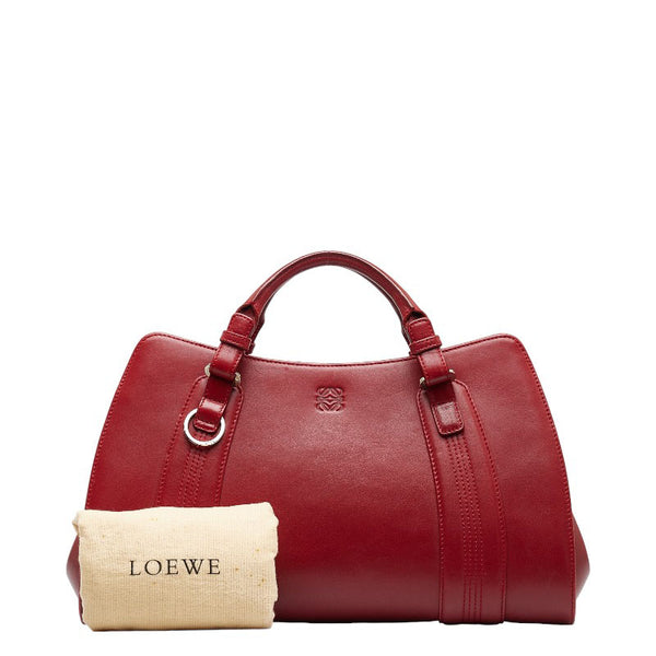ロエベ アナグラム カモッシオ ハンドバッグ 060307 レッド レザー レディース LOEWE 【中古】