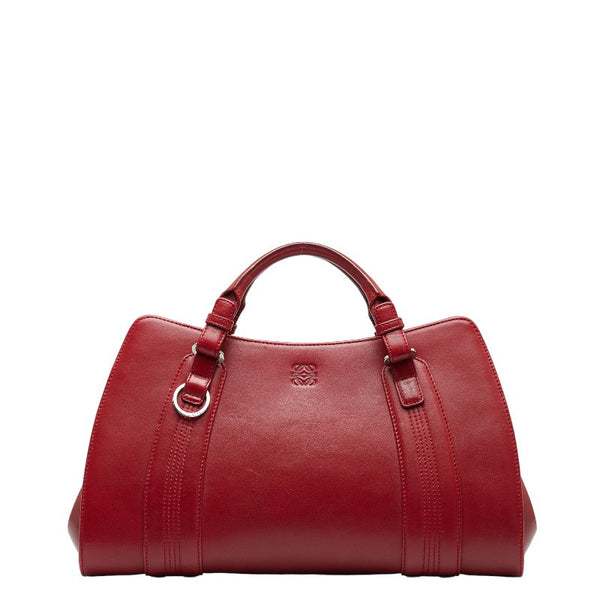 ロエベ アナグラム カモッシオ ハンドバッグ 060307 レッド レザー レディース LOEWE 【中古】