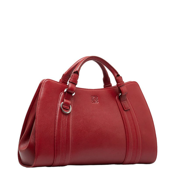 ロエベ アナグラム カモッシオ ハンドバッグ 060307 レッド レザー レディース LOEWE 【中古】