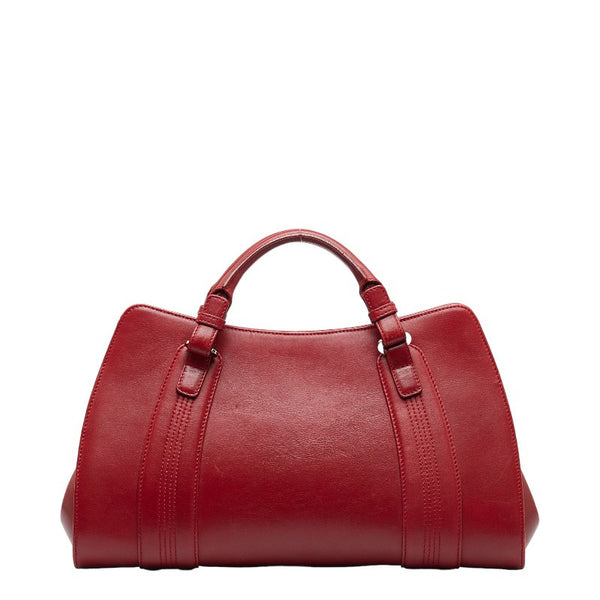 ロエベ アナグラム カモッシオ ハンドバッグ 060307 レッド レザー レディース LOEWE 【中古】