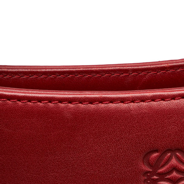 ロエベ アナグラム カモッシオ ハンドバッグ 060307 レッド レザー レディース LOEWE 【中古】