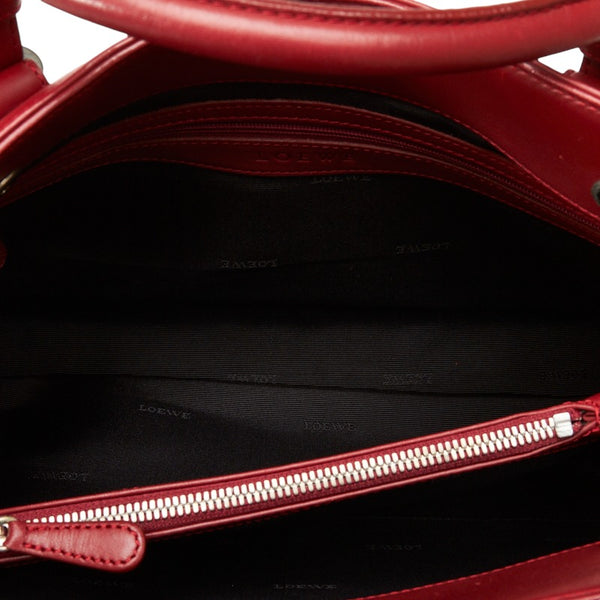 ロエベ アナグラム カモッシオ ハンドバッグ 060307 レッド レザー レディース LOEWE 【中古】