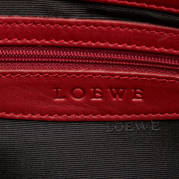 ロエベ アナグラム カモッシオ ハンドバッグ 060307 レッド レザー レディース LOEWE 【中古】