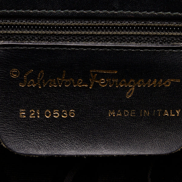 サルヴァトーレフェラガモ ガンチーニ ゴールド金具 ハンドバッグ ショルダーバッグ 2WAY E21 0536 ブラック レザー レディース Salvatore Ferragamo 【中古】