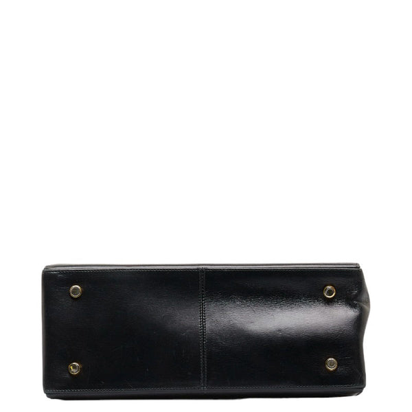 サルヴァトーレフェラガモ ガンチーニ ゴールド金具 ハンドバッグ ショルダーバッグ 2WAY E21 0536 ブラック レザー レディース Salvatore Ferragamo 【中古】