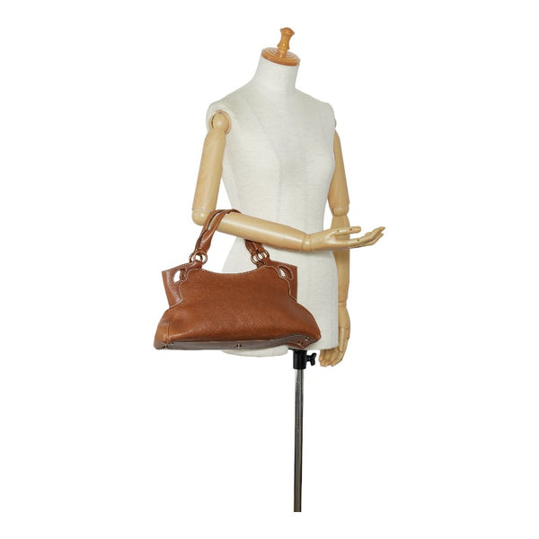 カルティエ マルチェロ ハンドバッグ ブラウン レザー レディース CARTIER 【中古】