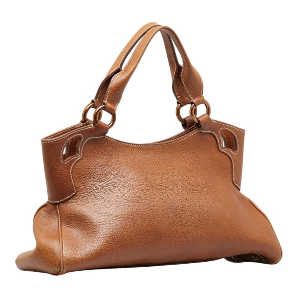 カルティエ マルチェロ ハンドバッグ ブラウン レザー レディース CARTIER 【中古】