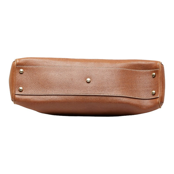 カルティエ マルチェロ ハンドバッグ ブラウン レザー レディース CARTIER 【中古】