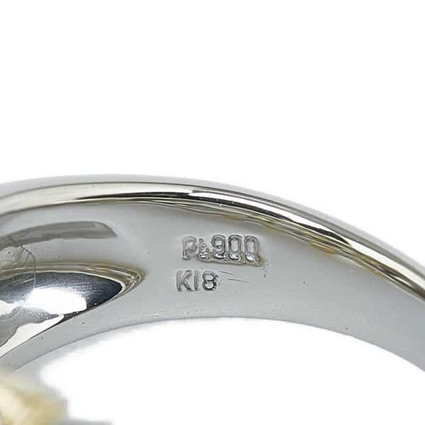 Pt900 プラチナ K18 ゴールド コンビ ダイヤ0.93ct リング 指輪 レディース 10号 【中古】