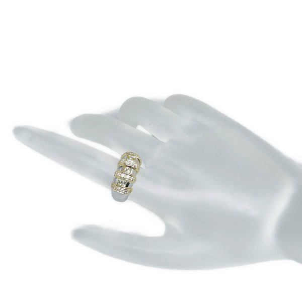 Pt900 プラチナ K18 ゴールド コンビ ダイヤ0.93ct リング 指輪 レディース 10号 【中古】