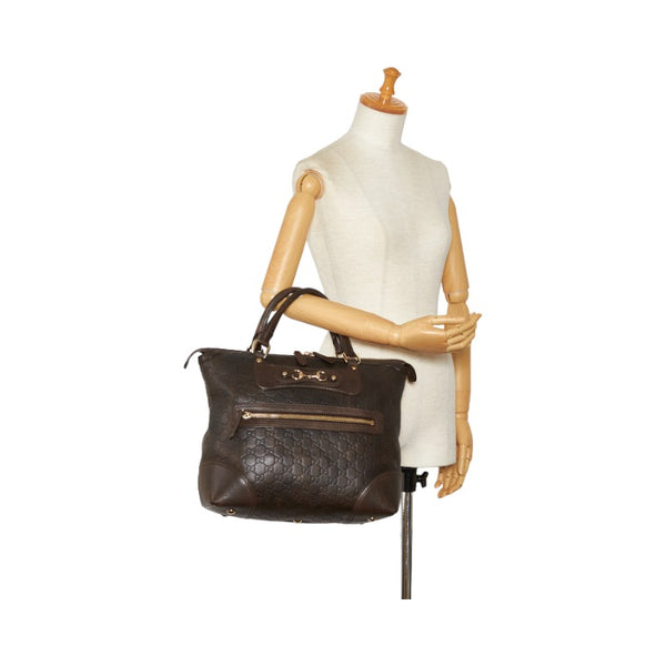 グッチ グッチシマ ホースビット ハンドバッグ トートバッグ 247283 ブラウン レザー レディース GUCCI 【中古】