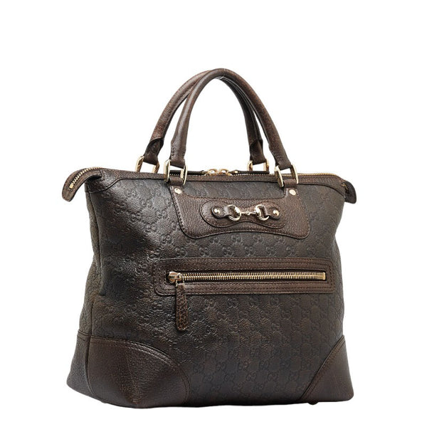グッチ グッチシマ ホースビット ハンドバッグ トートバッグ 247283 ブラウン レザー レディース GUCCI 【中古】