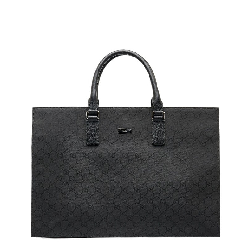 グッチ GGナイロン トートバッグ ビジネスバッグ ブリーフケース 190630 ブラック ナイロン レザー メンズ GUCCI 【中古】