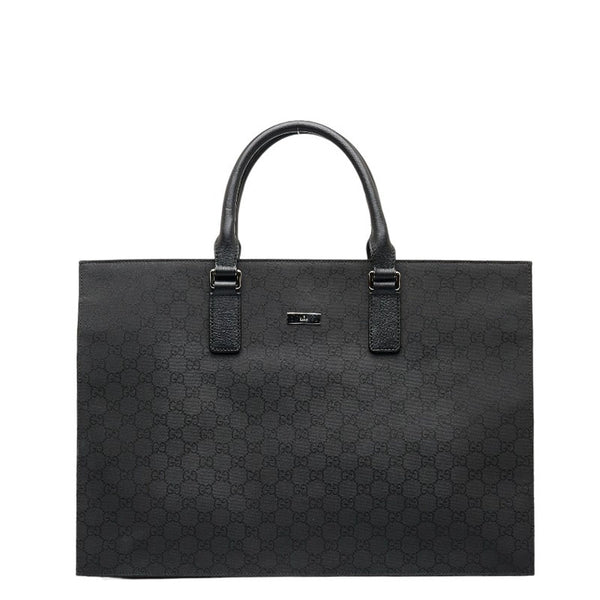 グッチ GGナイロン トートバッグ ビジネスバッグ ブリーフケース 190630 ブラック ナイロン レザー メンズ GUCCI 【中古】