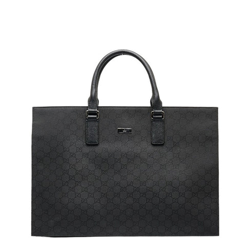 グッチ GGナイロン トートバッグ ビジネスバッグ ブリーフケース 190630 ブラック ナイロン レザー メンズ GUCCI 【中古】