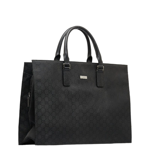 グッチ GGナイロン トートバッグ ビジネスバッグ ブリーフケース 190630 ブラック ナイロン レザー メンズ GUCCI 【中古】