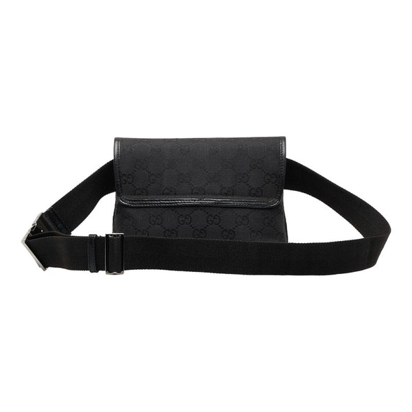グッチ GGキャンバス ボディバッグ ウエストバッグ 92543 ブラック キャンバス レザー レディース GUCCI 【中古】