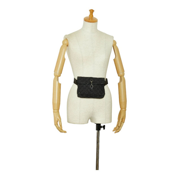 グッチ GGキャンバス ボディバッグ ウエストバッグ 92543 ブラック キャンバス レザー レディース GUCCI 【中古】