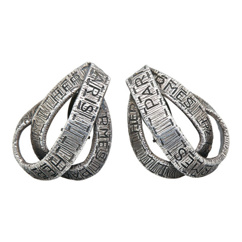 エルメス ロゴ リボンモチーフ イヤリング シルバー メタル レディース HERMES 【中古】